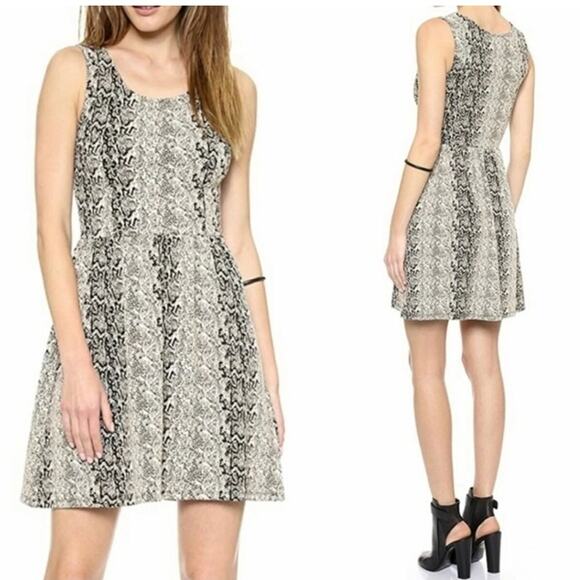 TRACY REESE brown/tan snakeskin reptile a line Dress size 6 Swiftie - Picture 1 of 5